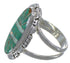 Turquoise And Opal Inlay Southwestern Silver Ring Size 6-3/4 AX52637